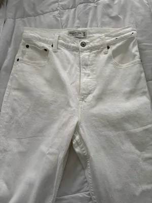 Abercrombie White Slim Straight Jeans High-Rise The Ultra thumbnail 1