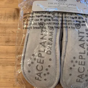 Faceplant Dreams‎ Puffer Slippers Size 7/8 Medium Gray Cozy Plush Indoor Shoes thumbnail 5