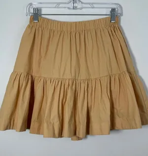 Abercrombie & Fitch Women’s Orange Tiered Cotton Blend Mini Skirt Size M thumbnail 1