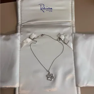 Sterling Paw Print Pendant Necklace thumbnail 4