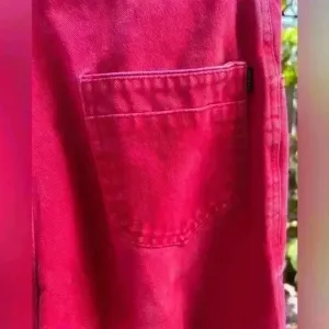 Vintage Retro Red Faded Denim Heart Dors Ankle Jeans 80s 90s‎ Western Pants thumbnail 8