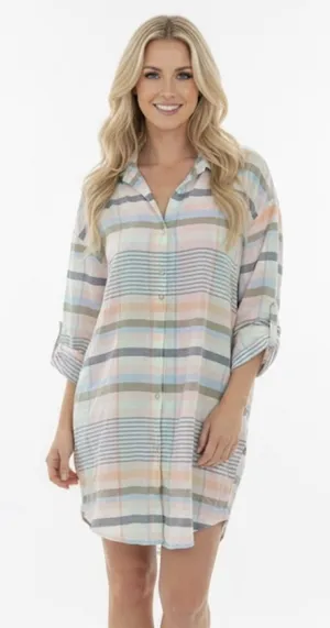 Stars above striped night shirt size large thumbnail 1