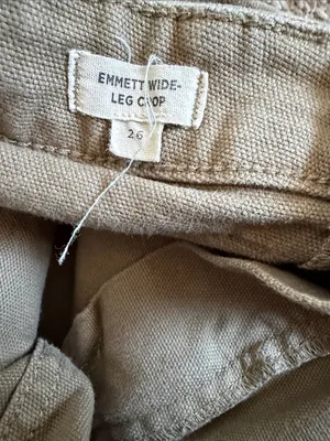 Madewell Emmett Wide Leg Crop Pants Drill Khaki Patch Pocket Women’s 26 thumbnail 5