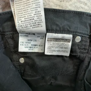 Levis Premium 311 Shaping Skinny Jeans Womens 26 Black Mid Rise Denim 19626-0098 thumbnail 6