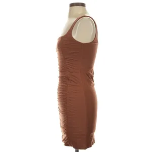 Wilfred Lydia Brown Ruched Mini Dress Bodycon‎ Small Petite Coquette Minimalist thumbnail 6