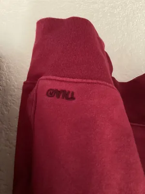 TNA by Aritzia cozy fleece burgundy wine crewneck sweatshirt pullover thumbnail 3