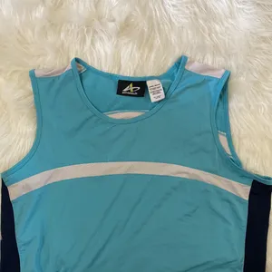 Athletech Blue and White Sleeveless Athletic Top Size L thumbnail 2
