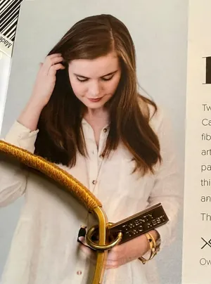 Twenty Two West Square Bangle Bracelet Gold‎ Tone Thread Wrapped Artisan Jewelry thumbnail 1