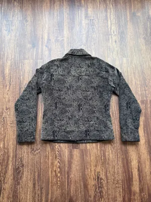 Women’s Hannah Black and Brown Paisley Button Up Retro Corduroy Jacket - Size S thumbnail 4