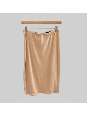 Maternity Over-the-Belly Bodycon Curve Hugging Coquette Midi Pencil Skirt M NWOT thumbnail 3