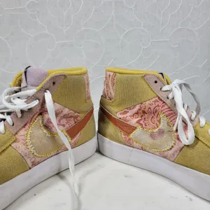 Nike Zoom Blazer Premium SB Womens 5.5 Sanded Gold Paisley Patchwork High Top thumbnail 13