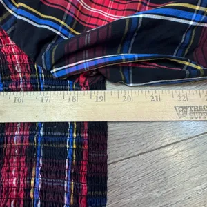Draper James RSVP‎ Womens XXL Red Plaid Smocked Peplum Puff Sleeve Top thumbnail 7