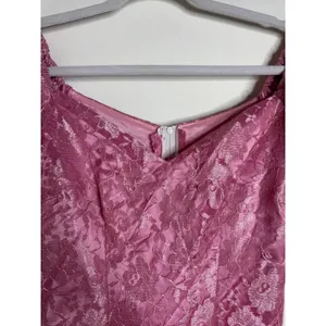 Vintage 80s Pink Lace Prom Dress Puff Sleeve Big Satin Bow Party Princesscore thumbnail 6