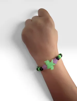Green and Black Beaded Bracelet with Witches and Star thumbnail 2