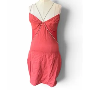 SUPERDOWN Jaxie Diamond Mini Dress Women's M Rust Embellished Sleeveless Party thumbnail 3