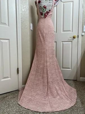 NWT Jovani 45811 Glitter Plunging V-Neck Mermaid Prom Gown Rose Gold Size 2 thumbnail 10