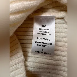 Le Lis Off Shoulder Ribbed Knit Sweater Cream Beige Long Sleeve Size S NWOT thumbnail 4