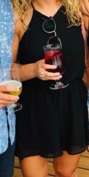 Lightweight Mini black halter romper / dress thumbnail 4