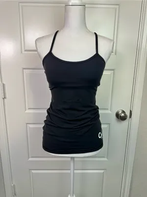 Lululemon Flow Y Performance Yoga Tank Top Light Support Black Logo Size 6 thumbnail 2