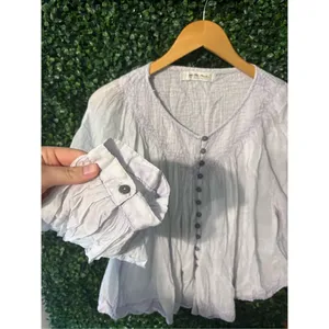 Free People We the Free Cool Meadow Lilac Purple Long Sleeve Blouse S thumbnail 4
