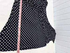 AB‎ Studio Black and White Polka Dot Wrap Midi Dress Size L thumbnail 8