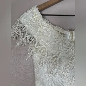 Loralie Original Vintage 90’s Off The Shoulder Lace Wedding Dress White size 4 thumbnail 12