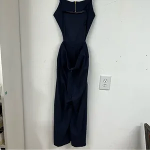 Showpo Navy Blue Wide Leg Cropped Sleeveless Open Back Cropped Jumpsuit 4 thumbnail 10