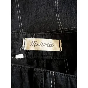madewell slim emmett wide leg crop pants plaid ckecked size 28 black DRM thumbnail 5