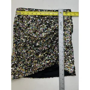 ASTR the label Women's Milan Skirt In Black Rainbow Sequins. NWOT. Size S. thumbnail 7