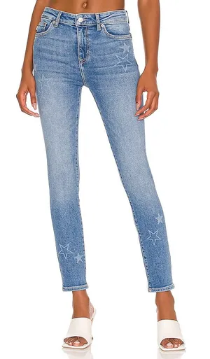 Lovers + Friends Ricky Low Rise Skinny Jeans Walk of Fame Star Print Y2K Indie thumbnail 1