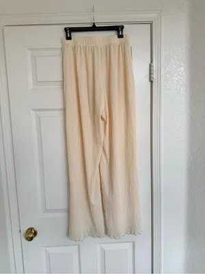 Open‎ Edit Nordstrom Wide Leg Butter Yellow Palazzo Pants Elegant High-Waist S thumbnail 6