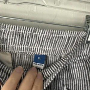 Old Navy Pants XL‎ Linen Blend Drawstring Relaxed Trousers Pockets Stripe thumbnail 8