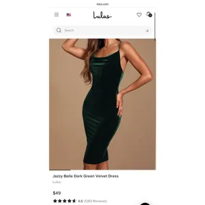 LULUS Jazzy Belle Dark Green Velvet Dress - Size S thumbnail 3