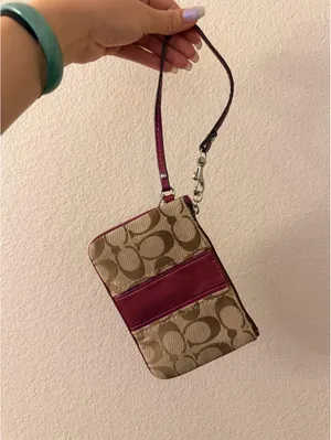 Vintage Coach Wristlet with Maroon Stripe thumbnail 3