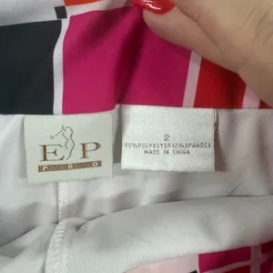 EP Pro Golf Skort Womens‎ 2 Red Pink Geometric Block Print Activewear Skirt thumbnail 6