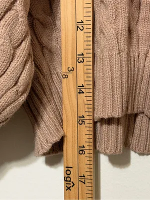 Altar’d State Cable-knit cropped crew-neck sweater size medium tan brown thumbnail 8