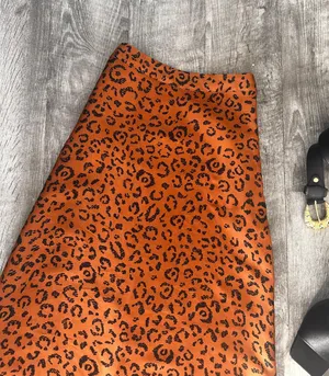 Farm Rio Anthropologie Satin Midi Skirt Leopard Print Size XS thumbnail 5