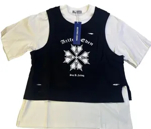 Aelfric Eden Punk Emo‎ Goth Preppy Oversized Distressed T Shirt Vest XS NWT thumbnail 1