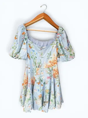 Altar’d State Kaia Butterfly Floral Coral Print Mini Dress XL NWOT Boho thumbnail 3