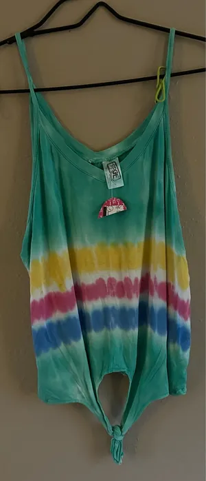 Erge tye dyed tank top Green Size L thumbnail 1
