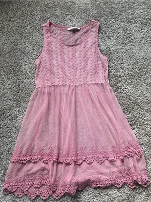 Haute Monde Pink Lace-Trim Sleeveless Mini Dress thumbnail 1