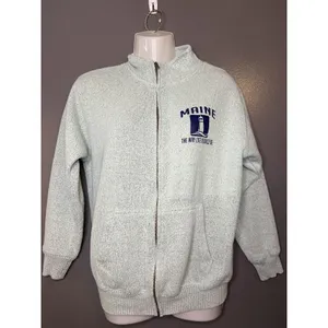Maine Sweatshirt Womens Small Green Full Zip Jake Austin Lighthouse Graphic thumbnail 2