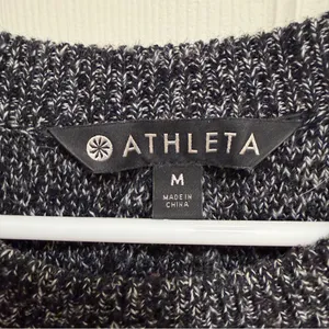 Athleta Sierra Crew Sweater Women’s Marled Black Wool Cashmere Blend Size Medium thumbnail 4