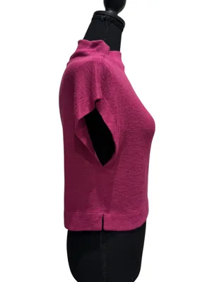 Anthropologie Pink Short Sleeve Knit Top XS thumbnail 3