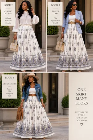 Made in India Embroidered Skirt White thumbnail 2