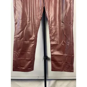 Abercrombie & Fitch 90s Straight Ultra High Rise Vegan Leather Pants Brown 33 thumbnail 5