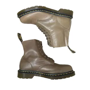 Dr. Martens Taupe Combat Boots 1460 Pascal Leather 8 Eye Women's US‎ 10 UK8 READ thumbnail 5