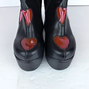Dolls Kill Sugar Thrillz Heart Platform Boots Womens 6 Black Pink Y2K Cyber Rave thumbnail 6