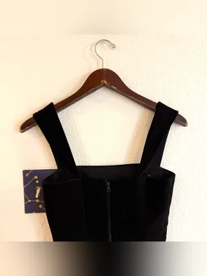 Alice + Olivia Womens Womens Dress Taylum Black Velvet Mini Sleeveless Size 4 thumbnail 5