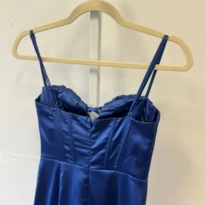 NWT Hello Molly Blue Satin Corset Mini Dress Pleated Bust Bodycon Size XS US 2 thumbnail 4